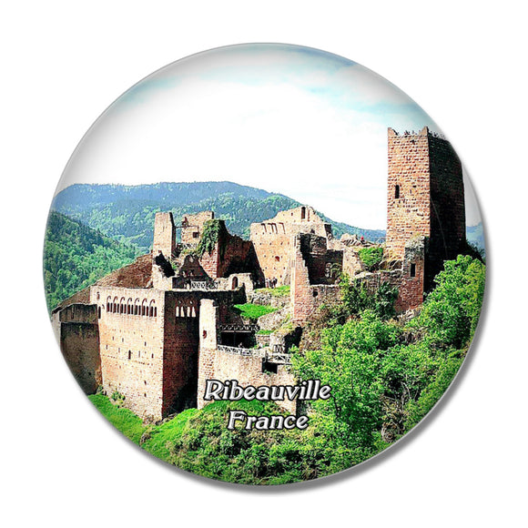 Ribeauville France Chateau Saint-Ulrich 3D Fridge Magnet Crystal Glass