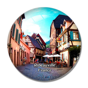 Ribeauville France La Grand-Rue 3D Fridge Magnet Crystal Glass