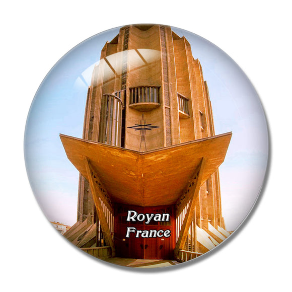 Royan France Notre-Dame 3D Fridge Magnet Crystal Glass