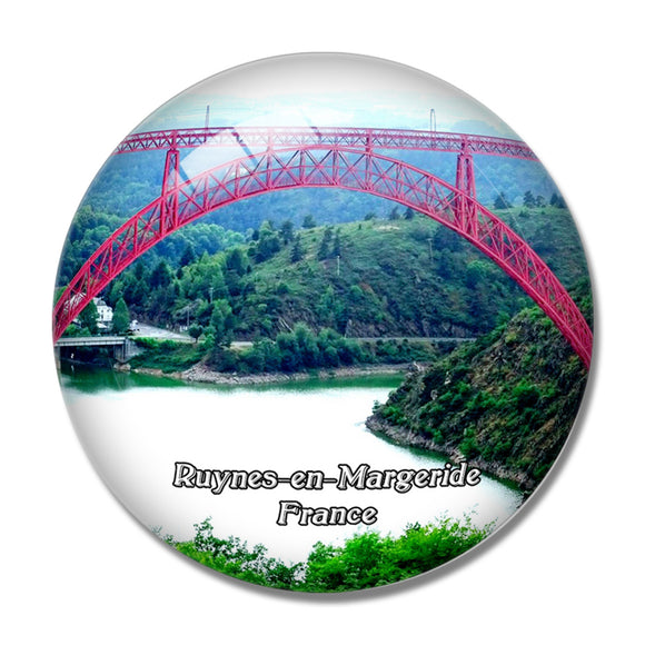 Ruynes-en-Margeride France Viaduc de Garabit 3D Fridge Magnet Crystal Glass