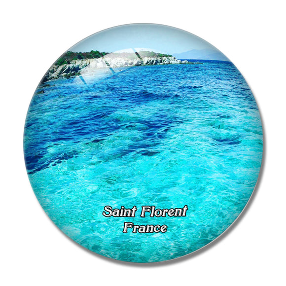 Saint Florent France Plage de la Roya 3D Fridge Magnet Crystal Glass