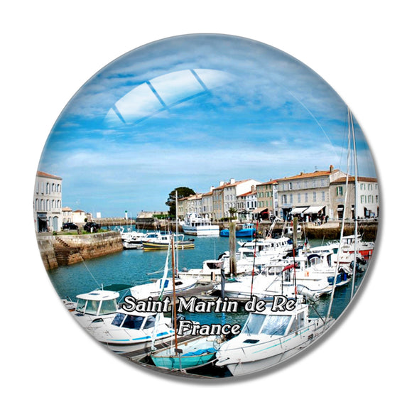 Saint Martin de Re France Port 3D Fridge Magnet Crystal Glass