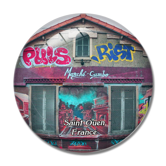 Saint Ouen France Marche aux Puces 3D Fridge Magnet Crystal Glass