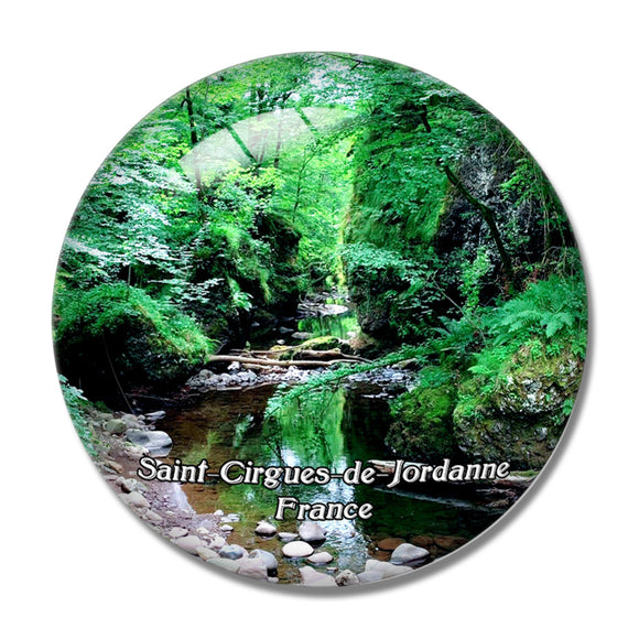 Saint-Cirgues-de-Jordanne France Les Gorges de la Jordanne 3D Fridge Magnet Crystal Glass