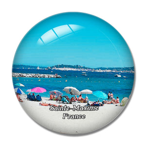 Sainte-Maxime France Plage de la Nartelle 3D Fridge Magnet Crystal Glass