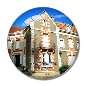 Saint-Emilion France Chateau Cantenac 3D Fridge Magnet Crystal Glass