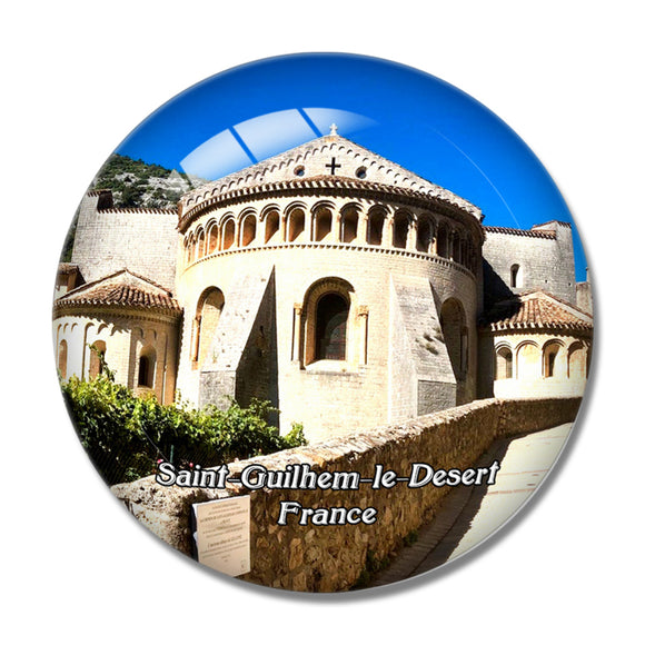 Saint-Guilhem-le-Desert France Abbaye 3D Fridge Magnet Crystal Glass