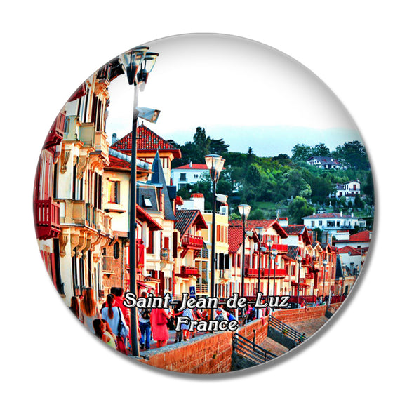 Saint-Jean-de-Luz France Promenade Jacques Thibaud 3D Fridge Magnet Crystal Glass