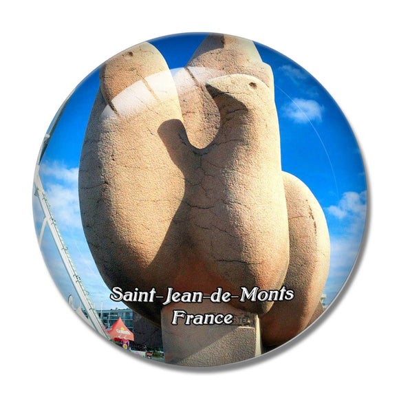 Saint-Jean-de-Monts France La Plage 3D Fridge Magnet Crystal Glass