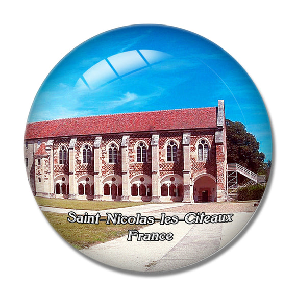 Saint-Nicolas-les-Citeaux France Abbaye Notre-Dame de Citeaux 3D Fridge Magnet Crystal Glass