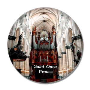 Saint-Omer France Cathedrale 3D Fridge Magnet Crystal Glass