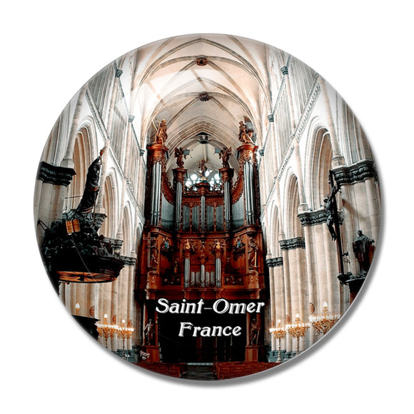 Saint-Omer France Cathedrale 3D Fridge Magnet Crystal Glass