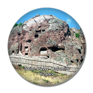 Saint-Pierre-Colamine France Site Troglodyte de Jonas 3D Fridge Magnet Crystal Glass