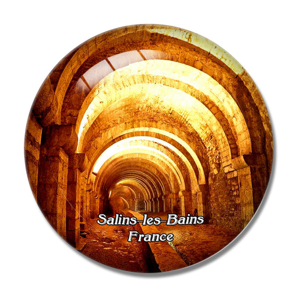 Salins-les-Bains France La Grande Saline 3D Fridge Magnet Crystal Glass