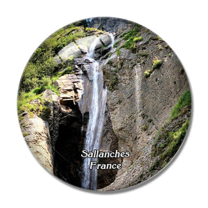 Sallanches France Cascade de l'Arpenaz 3D Fridge Magnet Crystal Glass