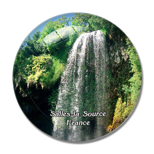 Salles-la-Source France Cascade 3D Fridge Magnet Crystal Glass