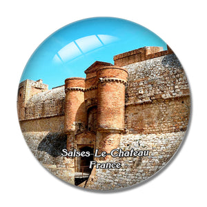 Salses-Le-Chateau France Fortress of Salses 3D Fridge Magnet Crystal Glass