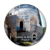 Simiane-la-Rotonde France Medieval castle 3D Fridge Magnet Crystal Glass