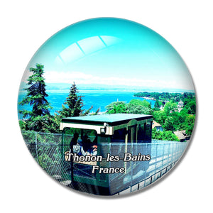 Thonon-les-Bains France Funiculaire 3D Fridge Magnet Crystal Glass