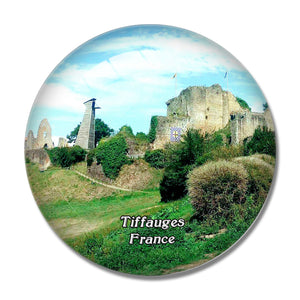 Tiffauges France Chateau 3D Fridge Magnet Crystal Glass