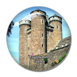 Tournemire France Chateau d'Anjony 3D Fridge Magnet Crystal Glass