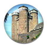 Tournemire France Chateau d'Anjony 3D Fridge Magnet Crystal Glass