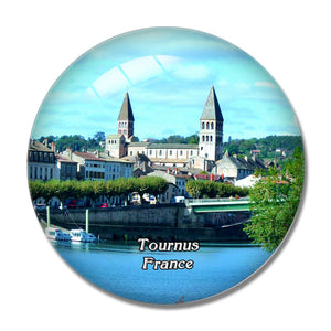 Tournus France Abbaye Saint-Philibert 3D Fridge Magnet Crystal Glass