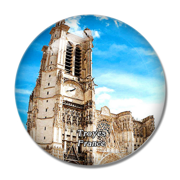 Troyes France Cathedrale Saint-Pierre-et-Saint-Paul 3D Fridge Magnet Crystal Glass