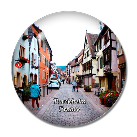 Turckheim France Vieille Ville 3D Fridge Magnet Crystal Glass