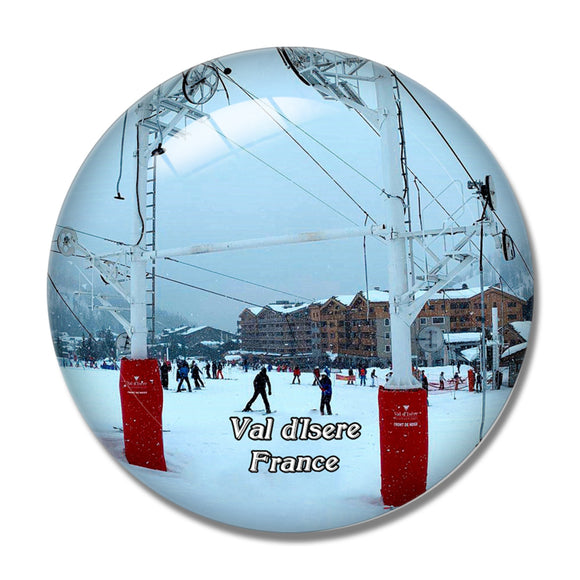 Val d'Isere France Ecole du Ski Francais 3D Fridge Magnet Crystal Glass