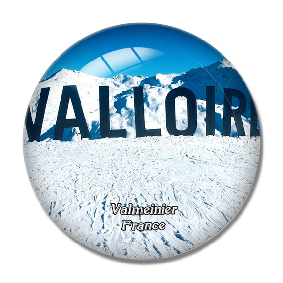 Valmeinier France Ski Area 3D Fridge Magnet Crystal Glass