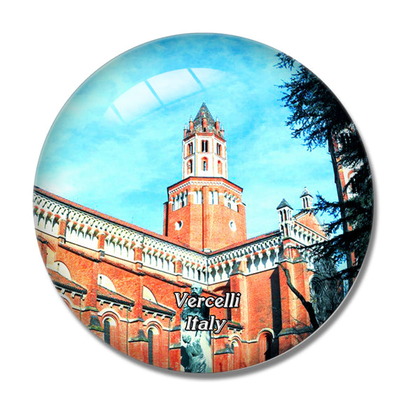 Vercelli Italy Basilica di Sant'Andrea 3D Fridge Magnet Crystal Glass