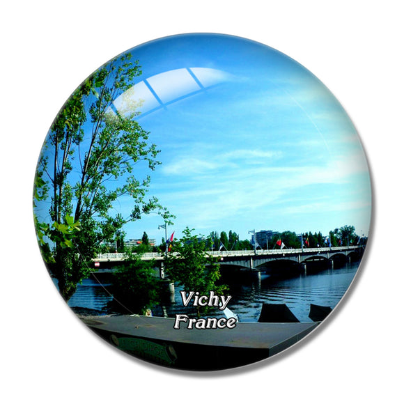 Vichy France Les bords de l'Allier 3D Fridge Magnet Crystal Glass