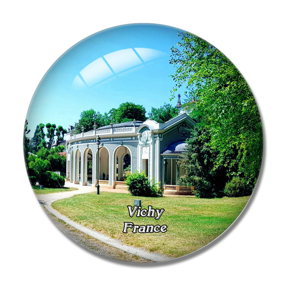 Vichy France Les Sources 3D Fridge Magnet Crystal Glass