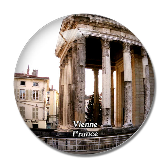 Vienne France Temple d'Auguste et de Livie 3D Fridge Magnet Crystal Glass