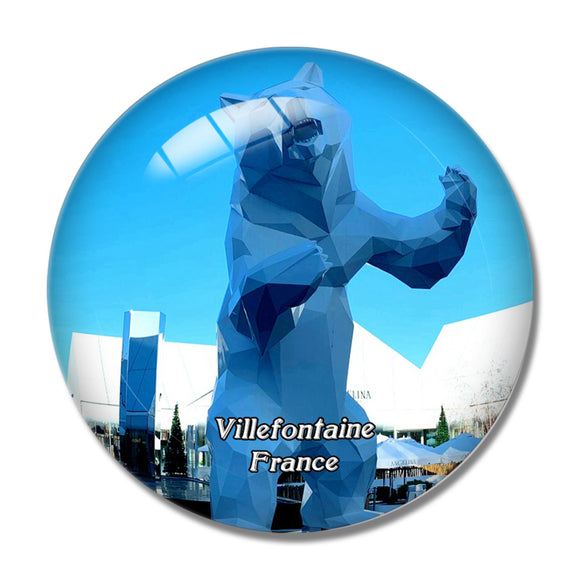 Villefontaine France 3D Fridge Magnet Crystal Glass