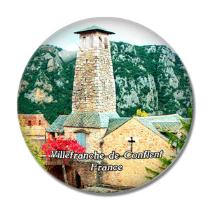 Villefranche-de-Conflent France Fort Liberia 3D Fridge Magnet Crystal Glass