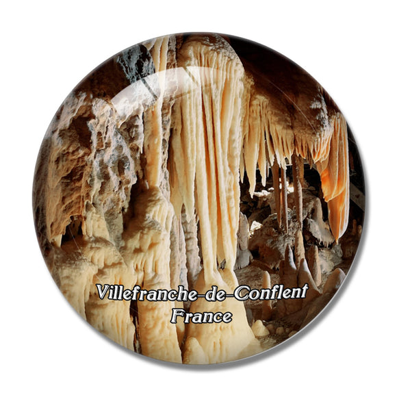 Villefranche-de-Conflent France Grotte des Canalettes 3D Fridge Magnet Crystal Glass