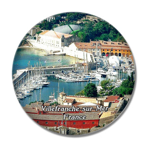 Villefranche-sur-Mer France Old Harbor 3D Fridge Magnet Crystal Glass