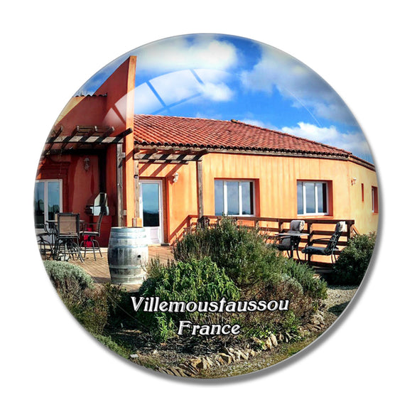 Villemoustaussou France O'Vineyards 3D Fridge Magnet Crystal Glass