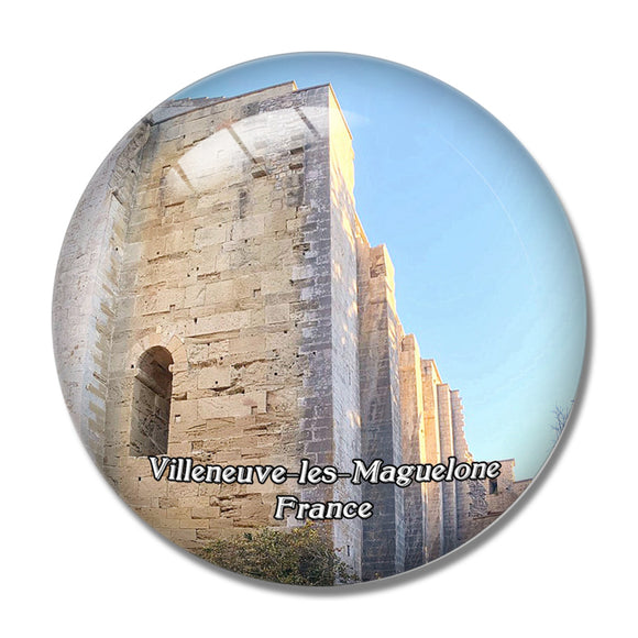 Villeneuve-les-Maguelone France Cathedrale 3D Fridge Magnet Crystal Glass