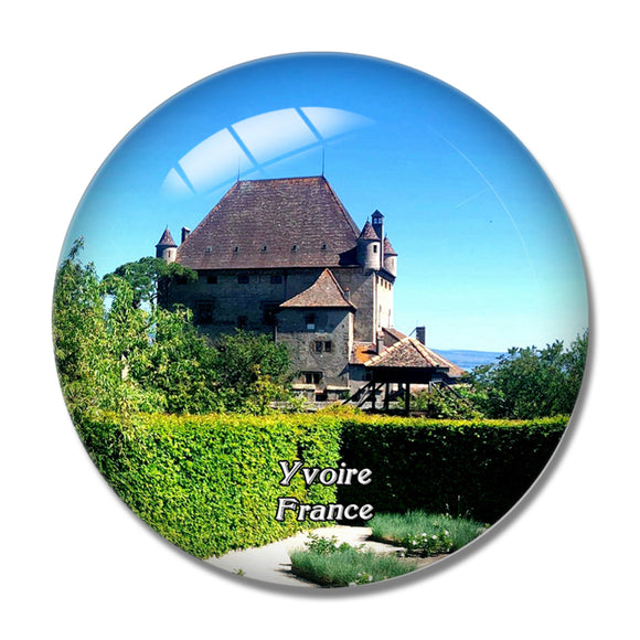 Yvoire, France Jardin des Cinq Sens 3D Fridge Magnet Crystal Glass