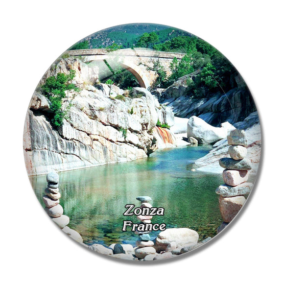 Zonza France Piscines Naturelles de Cavu 3D Fridge Magnet Crystal Glass