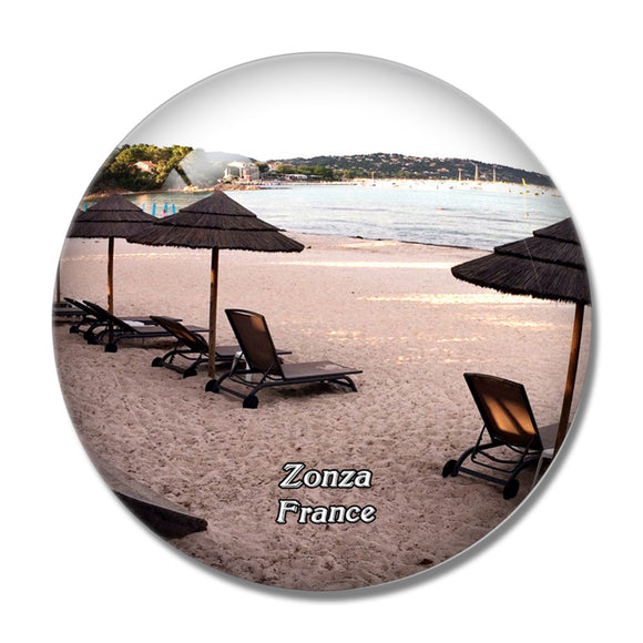 Zonza France Plage De 3D Fridge Magnet Crystal Glass