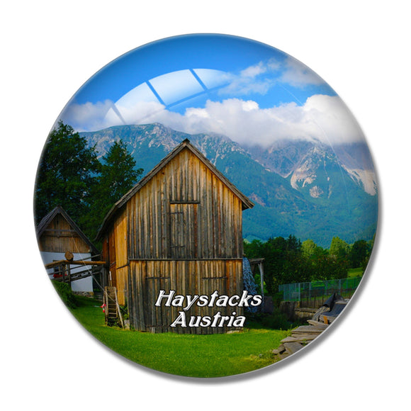 Haystacks Puchberg Austria 3D Fridge Magnet Crystal Glass