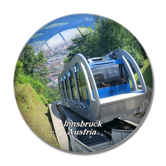 Innsbruck Cable Car Austria 3D Fridge Magnet Crystal Glass