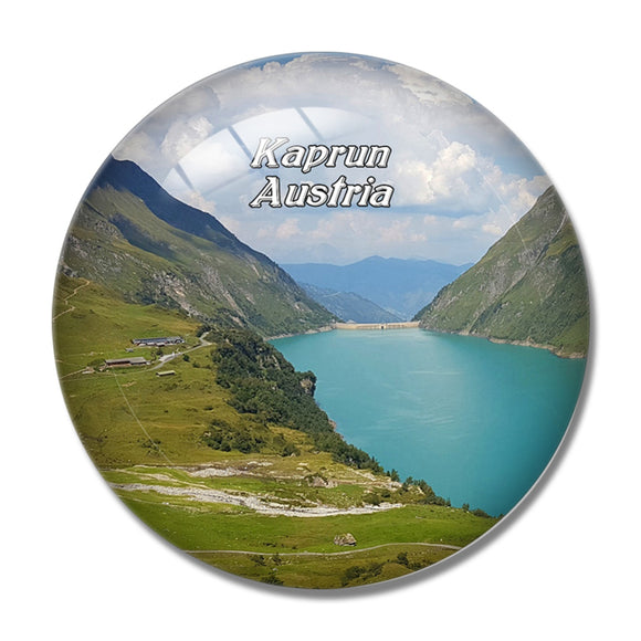 Kaprun Lake Austria 3D Fridge Magnet Crystal Glass