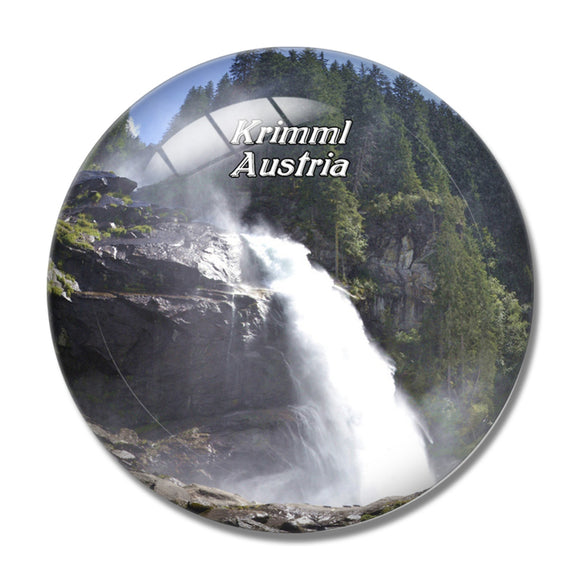 Krimml Waterfalls Austria 3D Fridge Magnet Crystal Glass