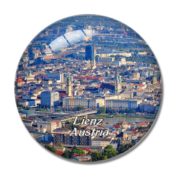 Linz Skyline Austria 3D Fridge Magnet Crystal Glass