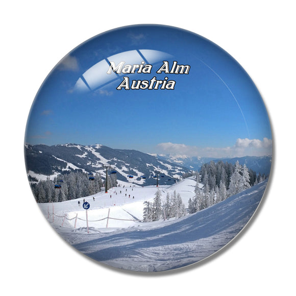 Maria Alm Austria 3D Fridge Magnet Crystal Glass